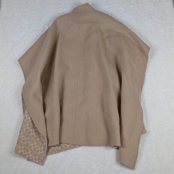 Coach Women's M/L Cream Wool Blend Poncho Cape Jacket Coat *NO BELT - Picture 10 of 11
